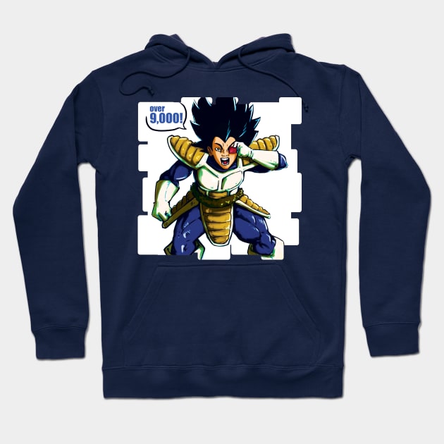 Over 9000 Hoodie by BaconBabyArt